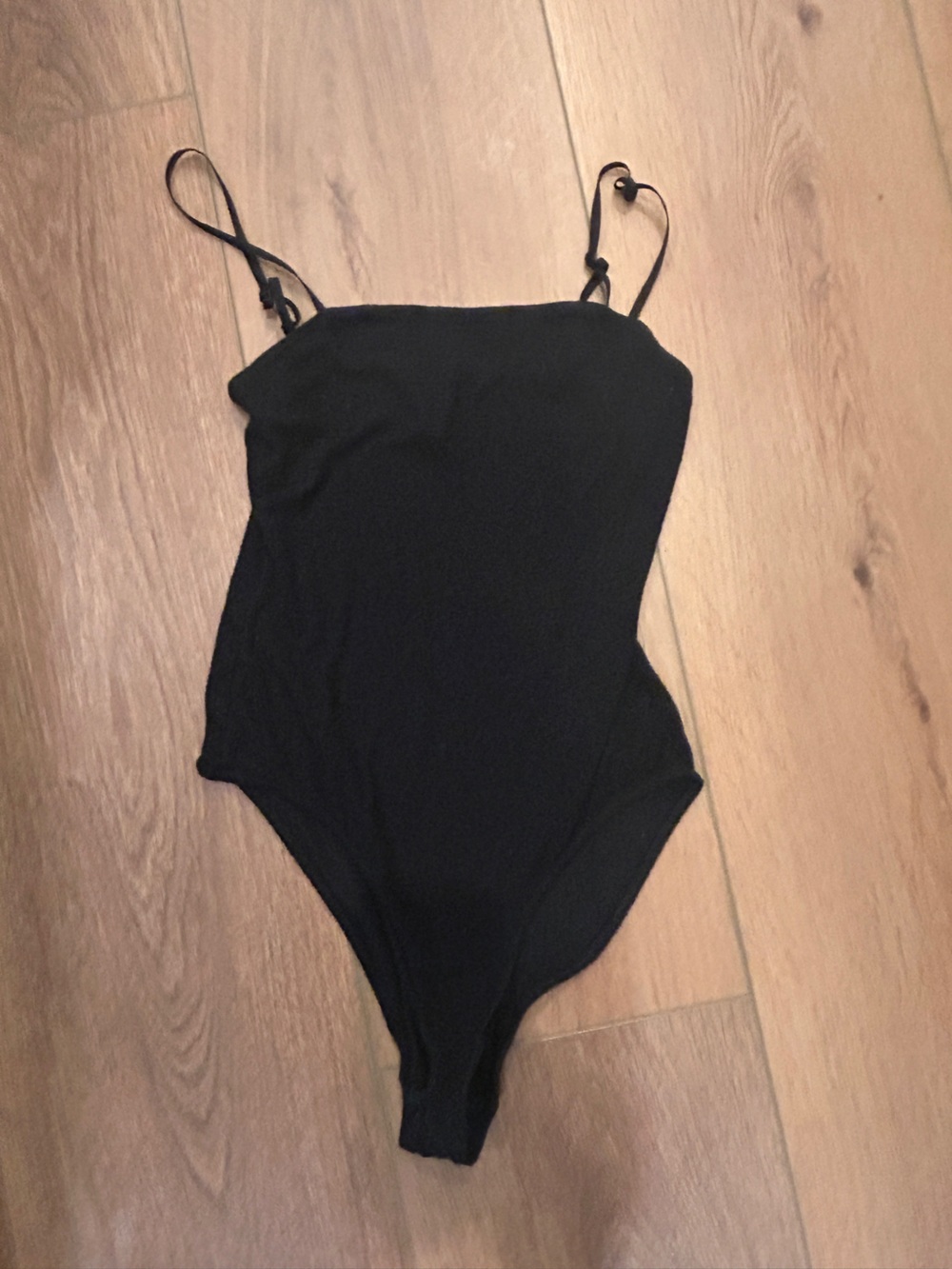 American Apparel Black Adjustable-Strap Bodysuit